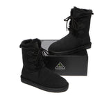 UGG Boots - Lace-up Sheepskin Boots Women Tall Stark