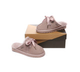 UGG Slippers - UGG Slippers Women Sheepskin Wool Ribbon Bow Ruby