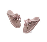 UGG Slippers - UGG Slippers Women Sheepskin Wool Ribbon Bow Ruby