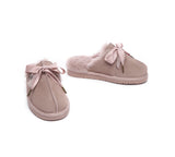 UGG Slippers - UGG Slippers Women Sheepskin Wool Ribbon Bow Ruby