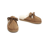 UGG Slippers - UGG Slippers Women Sheepskin Wool Ribbon Bow Ruby