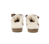 UGG Slippers - UGG Slippers Women Sheepskin Wool Ribbon Bow Ruby