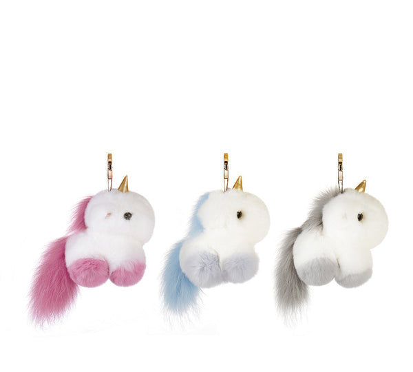 Unicorn pom pom keyring on sale