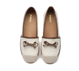 Espadrilles - Women Leather Slip-on Bow Flat Espadrilles Esther