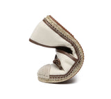 Espadrilles - Women Leather Slip-on Bow Flat Espadrilles Esther