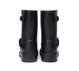 Fashion Boots - Black Rainboots, Gumboots Women Mid Calf With Wool Insole