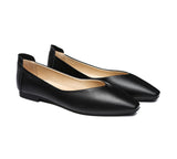 Flats - Pointed Toe Leather Ballet Flats Women Everly