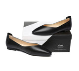 Flats - Pointed Toe Leather Ballet Flats Women Everly