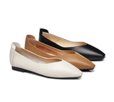 Flats - Pointed Toe Leather Ballet Flats Women Everly