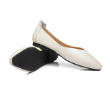 Flats - Pointed Toe Leather Ballet Flats Women Everly