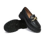 Loafers - Women Leather Chunky Platform Loafers Della