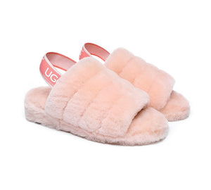 Slides - AS UGG Women Fluffy Slides Puffy