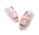 Slides - AS UGG Women High Platform Fluffy Slides Poppin