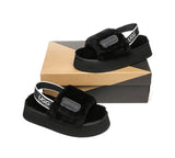 Slides - AS UGG Women High Platform Fluffy Slides Poppin