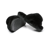 Slides - Leanna Women Fluffy Crossover Slides