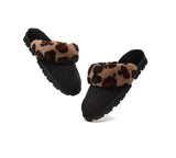 Slippers - UGG Slippers Double Face Sheepskin Women Leopard Print Slipper