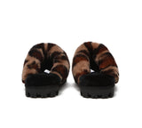 Slippers - UGG Slippers Double Face Sheepskin Women Leopard Print Slipper