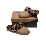 Slippers - UGG Slippers Double Face Sheepskin Women Leopard Print Slipper