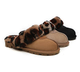 Slippers - UGG Slippers Double Face Sheepskin Women Leopard Print Slipper