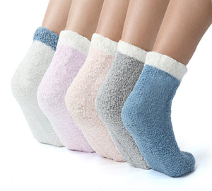 Socks - Women Crew Fluffy Socks Five Pairs