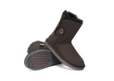 UGG Boots - AS UGG Boots Double Face Sheepskin Short Button