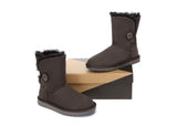 UGG Boots - AS UGG Boots Double Face Sheepskin Short Button