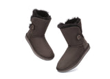 UGG Boots - AS UGG Boots Double Face Sheepskin Short Button