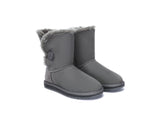 UGG Boots - AS UGG Boots Double Face Sheepskin Short Button