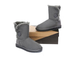 UGG Boots - AS UGG Boots Double Face Sheepskin Short Button