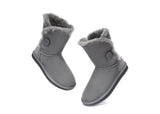 UGG Boots - AS UGG Boots Double Face Sheepskin Short Button