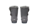 UGG Boots - AS UGG Boots Double Face Sheepskin Short Button