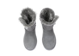 UGG Boots - AS UGG Boots Double Face Sheepskin Short Button