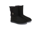 UGG Boots - AS UGG Boots Double Face Sheepskin Short Button