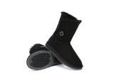 UGG Boots - AS UGG Boots Double Face Sheepskin Short Button