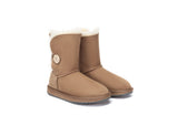 UGG Boots - AS UGG Boots Double Face Sheepskin Short Button