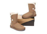 UGG Boots - AS UGG Boots Double Face Sheepskin Short Button