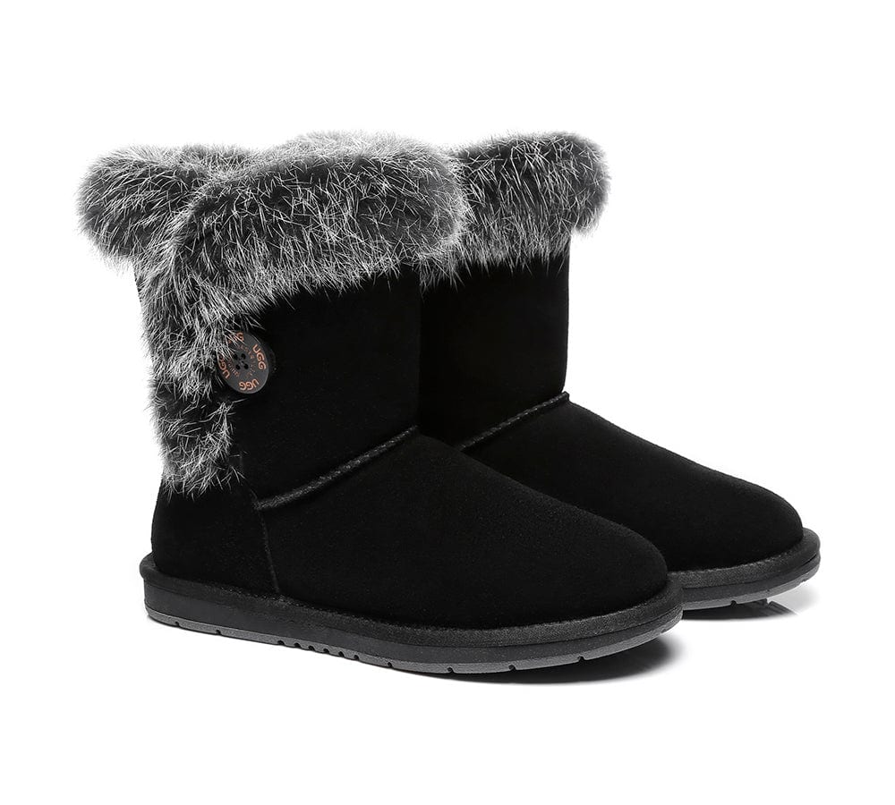 ★UGG EXPRESS★Short Button Donna ウールカラー ブーツ UGG Short Button Boots Donna – UGG EXPRESS NZ