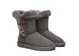 UGG Boots - AS UGG Women Short Boots Talia Sheepskin Horn Toggle Closure