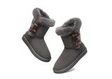 UGG Boots - AS UGG Women Short Boots Talia Sheepskin Horn Toggle Closure