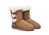 UGG Boots - AS UGG Women Short Boots Talia Sheepskin Horn Toggle Closure