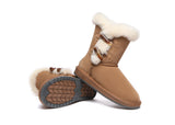 UGG Boots - AS UGG Women Short Boots Talia Sheepskin Horn Toggle Closure