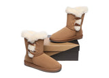 UGG Boots - AS UGG Women Short Boots Talia Sheepskin Horn Toggle Closure