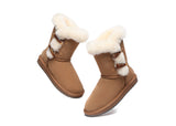 UGG Boots - AS UGG Women Short Boots Talia Sheepskin Horn Toggle Closure