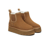 UGG Boots - AUSTRALIAN SHEPHERD® UGG Sheepskin Wool Elastic Band Platform Boots Chelsie