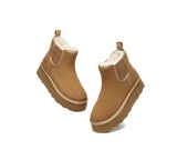 UGG Boots - AUSTRALIAN SHEPHERD® UGG Sheepskin Wool Elastic Band Platform Boots Chelsie