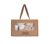 UGG Boots - Baby Booties Gift Set With Shearling Bear Beanie And Scarf