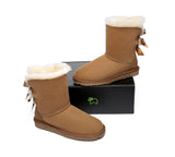 UGG Boots - Double Baily Short Back Bow Sheepskin Women Boots