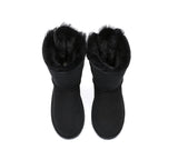 UGG Boots - Double Baily Short Back Bow Sheepskin Women Boots