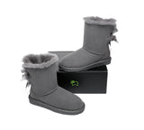 UGG Boots - Double Baily Short Back Bow Sheepskin Women Boots