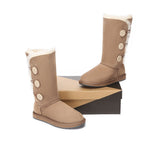 UGG Boots - UGG Boots Australia Double Face Sheepskin Tall Triple Button Boots